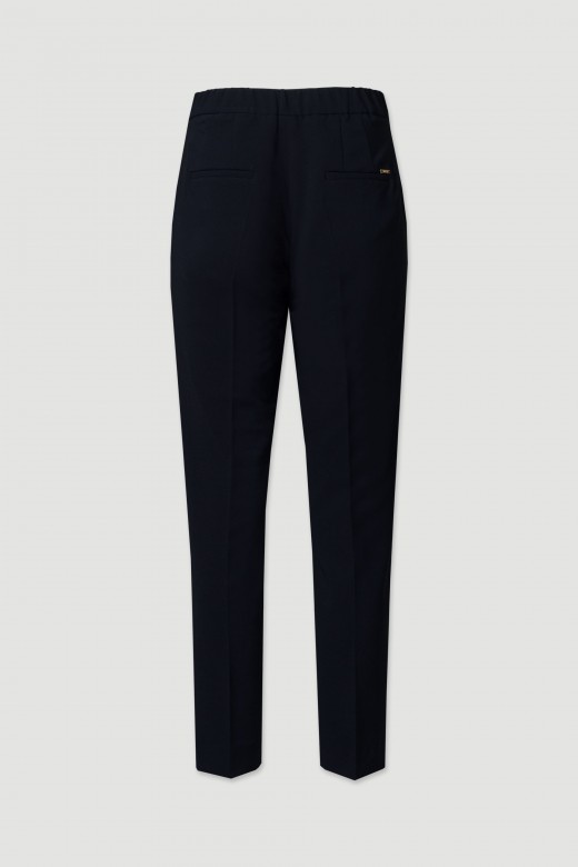 Classic pants with elastic back waistband