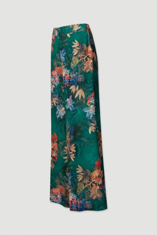 Printed wide-leg pants