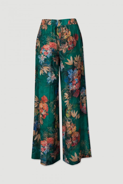 Printed wide-leg pants