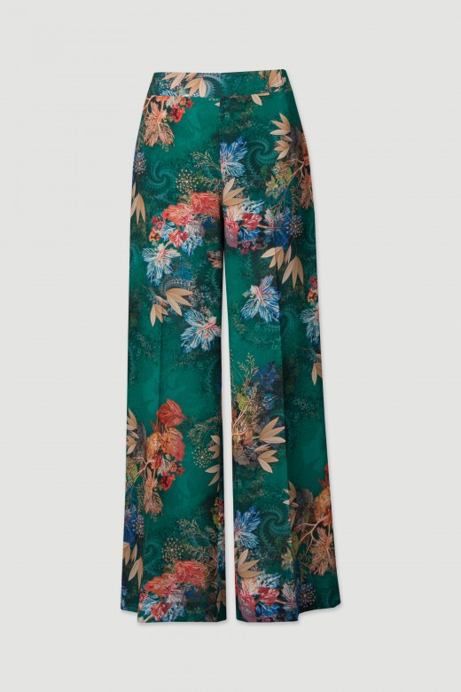 Printed wide-leg pants