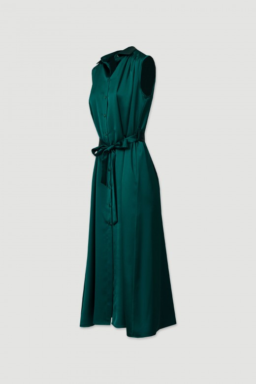 Robe midi en satin