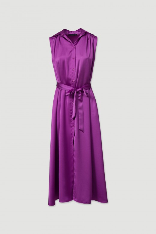 Robe midi en satin