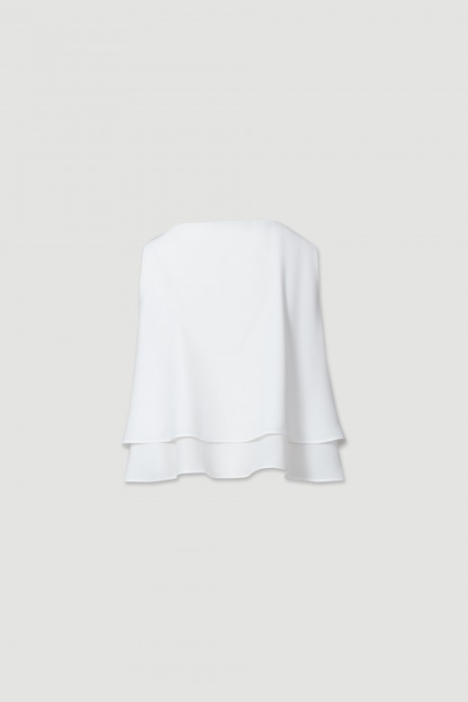 Short top with double-layer fabric