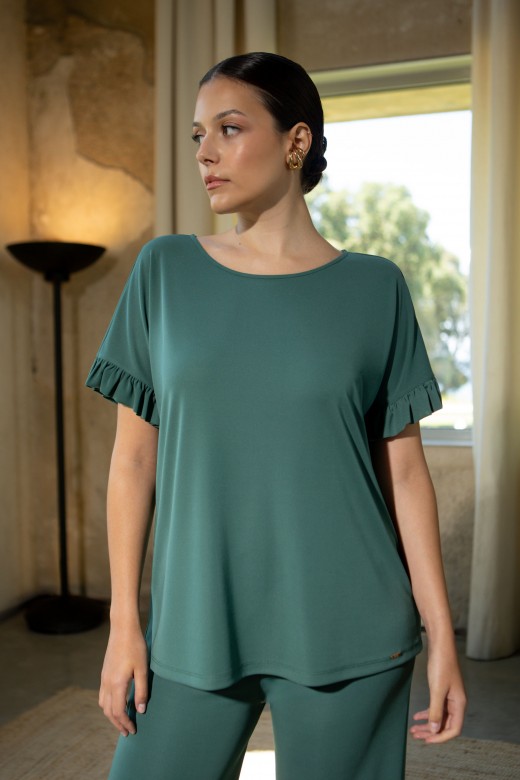 Tunic with metallic detail on the back