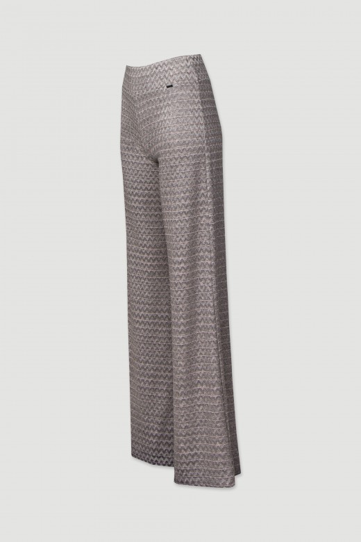 Textured knit pantaloon pants