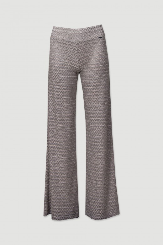 Textured knit pantaloon pants