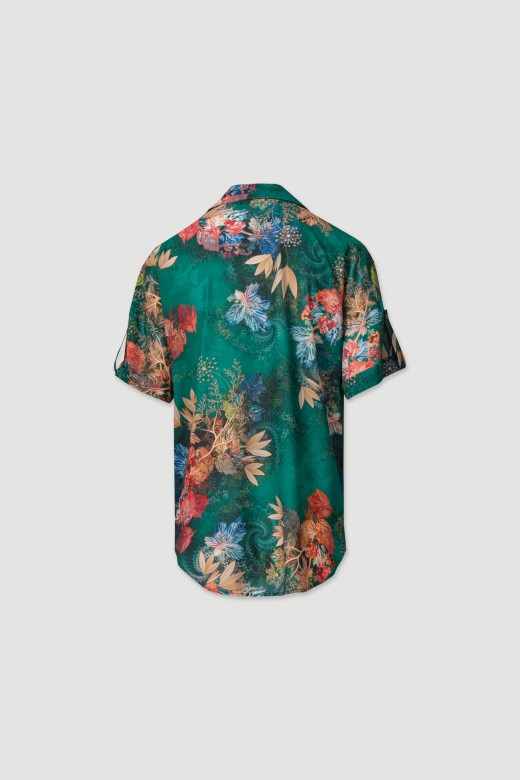 Blusa asimtrica estampada