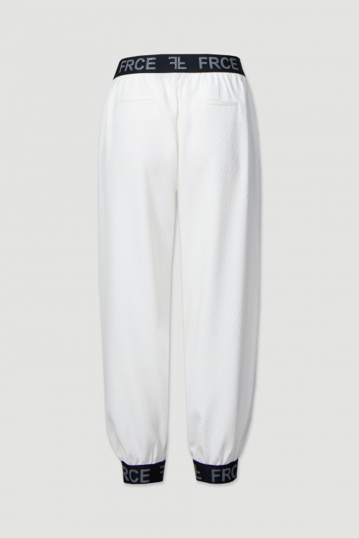 Textured fabric jogger pants