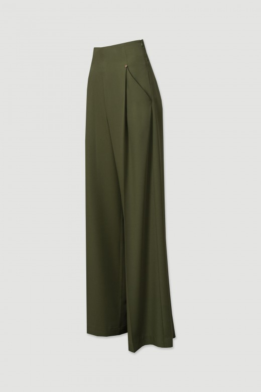 Palazzo pants with front pleats