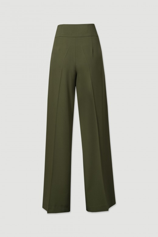 Palazzo pants with front pleats