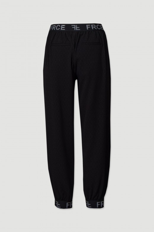 Textured fabric jogger pants