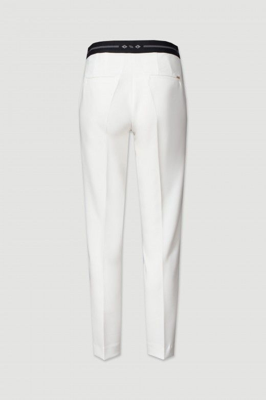 Classic trousers with elastic belt