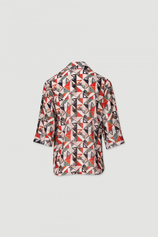 Blouse with geometric print