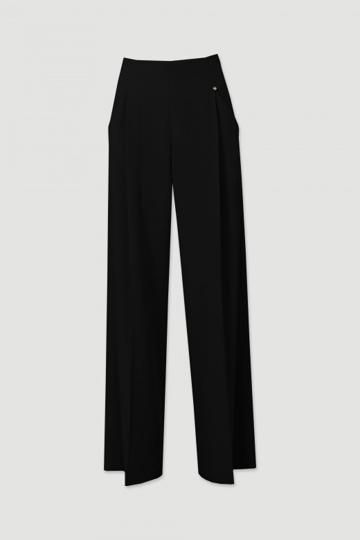 Palazzo pants with front pleats