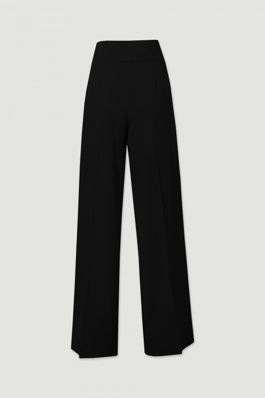 Palazzo pants with front pleats