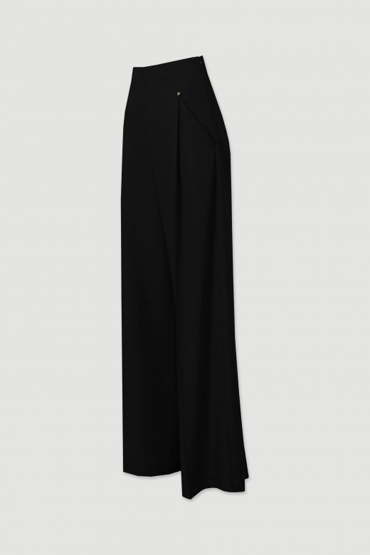 Palazzo pants with front pleats