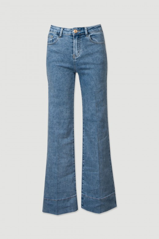 Jean large jambe en coton