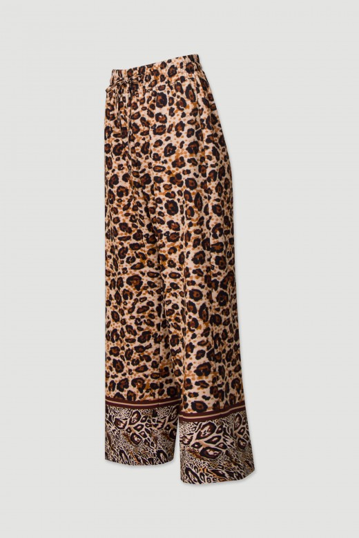 Animal print culotte pants