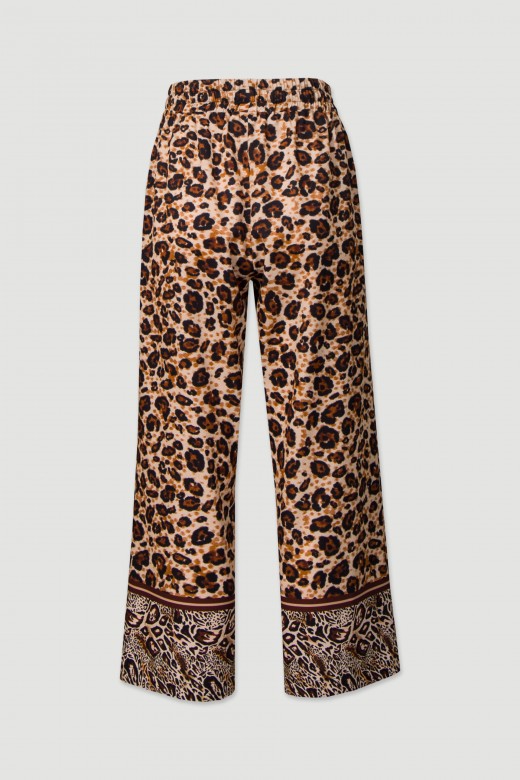 Pantalones culotte con estampado animal