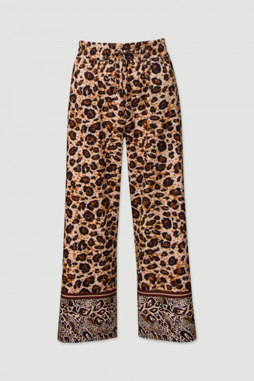 Pantalones culotte con estampado animal