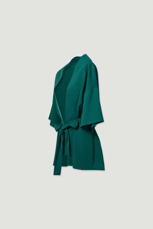 Open coat with flared sleeves