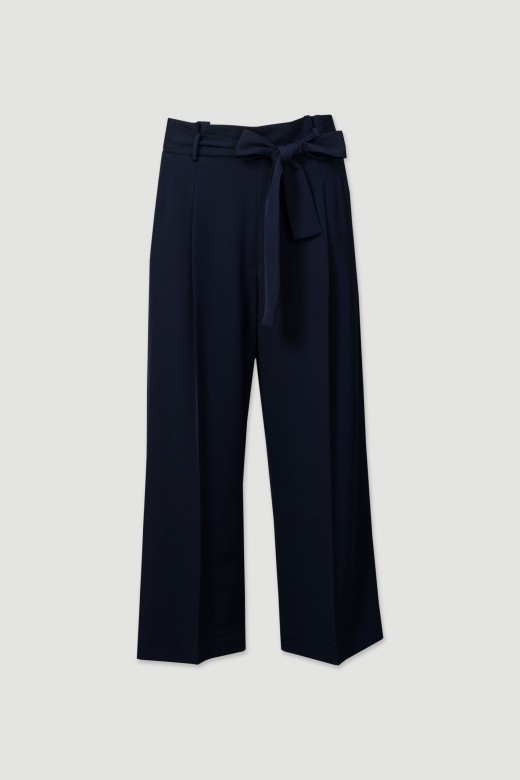 Pantalon jupe-culotte avec ceinture