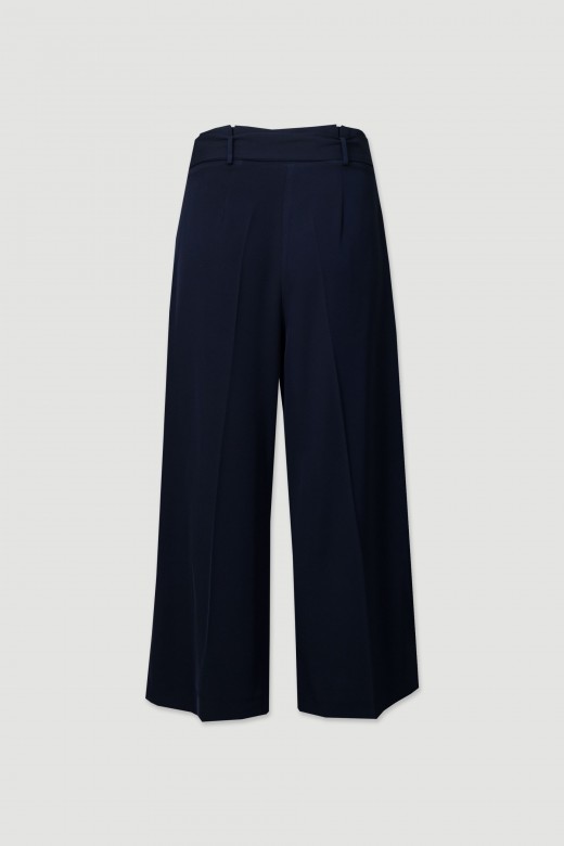 Pantalon jupe-culotte avec ceinture