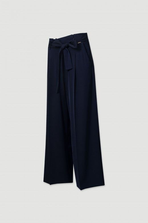 Pantalon jupe-culotte avec ceinture