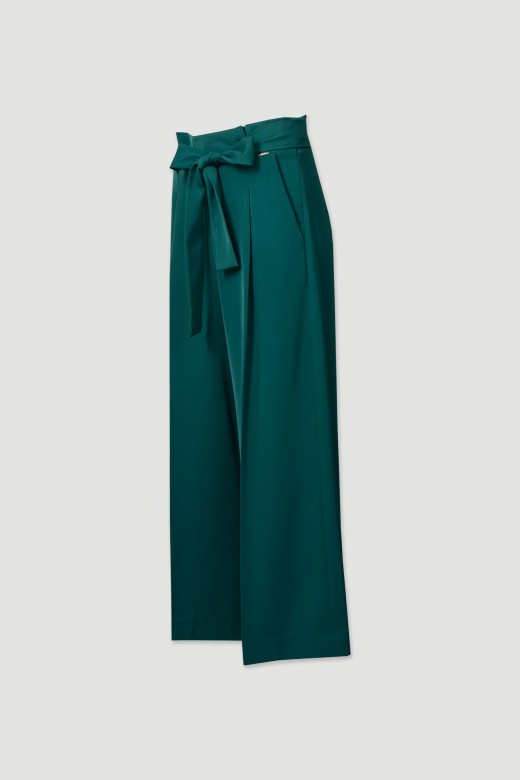 Pantalon jupe-culotte avec ceinture