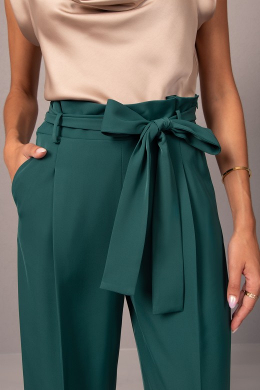 Pantalon jupe-culotte avec ceinture