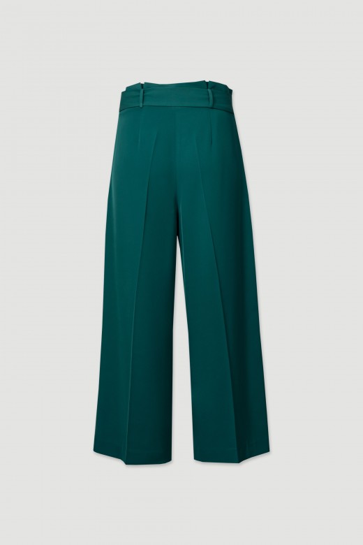 Pantalon jupe-culotte avec ceinture