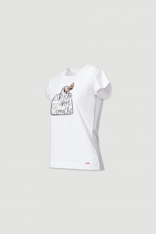 T-shirt basique en coton avec broderie  lavant