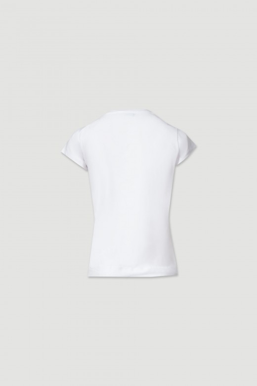 Basic cotton t-shirt with front embroidery