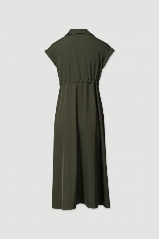 Midi dress with adjustable waist