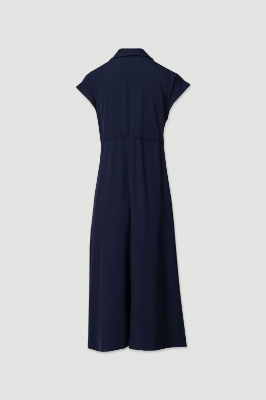 Midi dress with adjustable waist