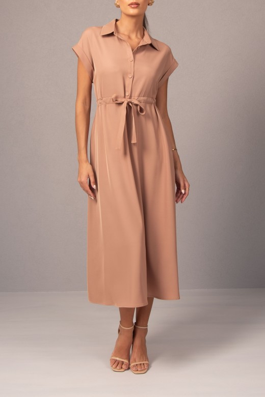 Midi dress with adjustable waist