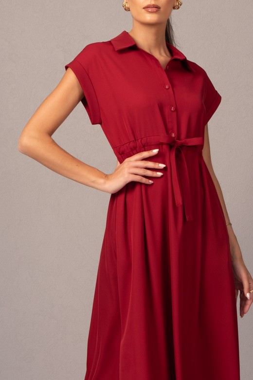 Midi dress with adjustable waist