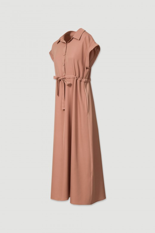 Midi dress with adjustable waist