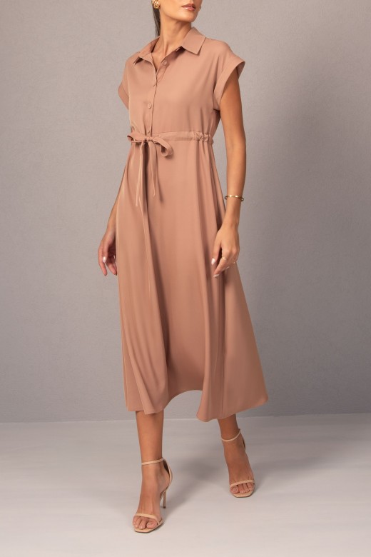 Midi dress with adjustable waist