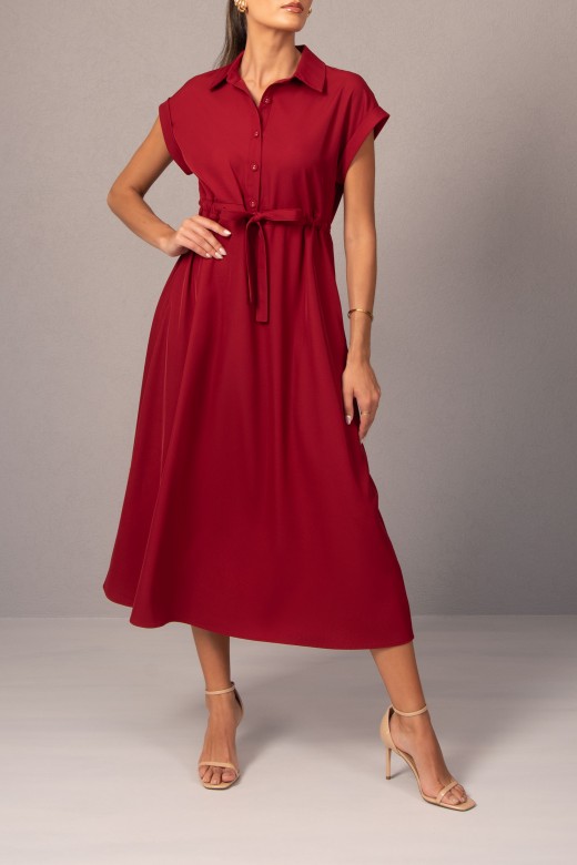 Midi dress with adjustable waist