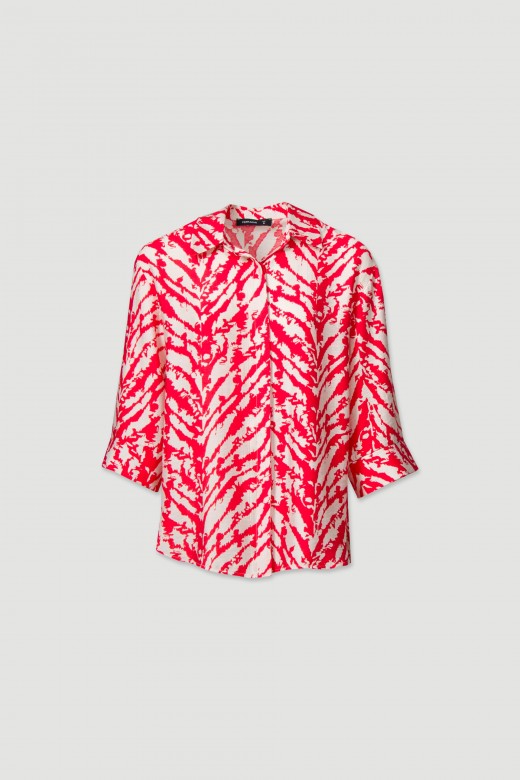 Printed blouse with 3/4 sleeves