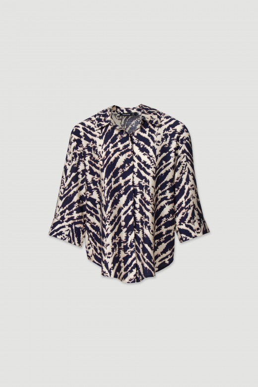 Printed blouse with 3/4 sleeves