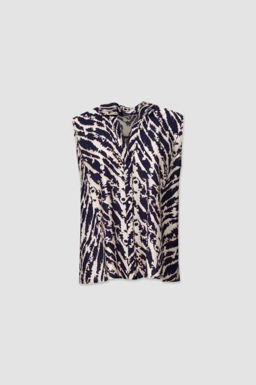 Printed fluid blouse