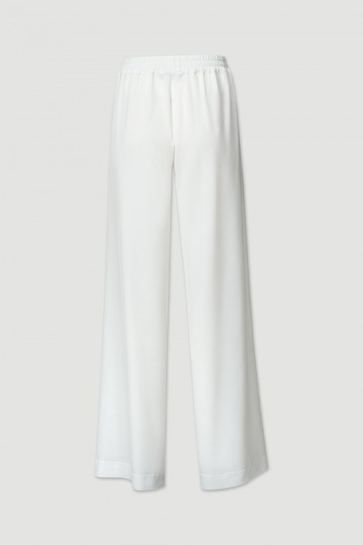 Wide-leg pants with lace detail