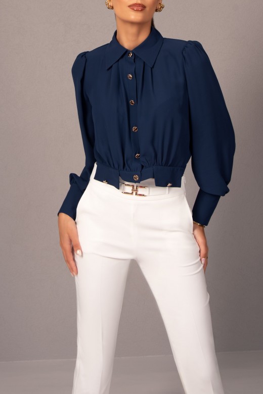 Cropped satin blouse