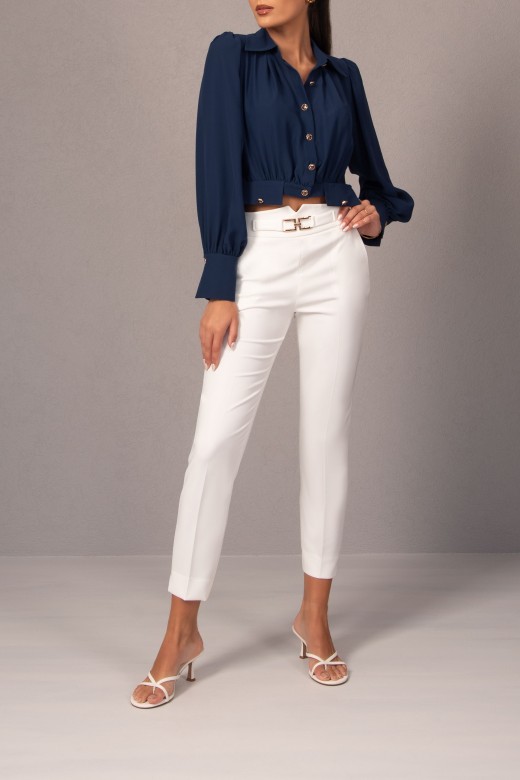 Cropped satin blouse