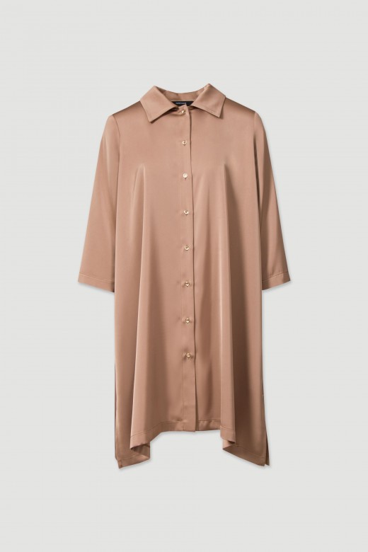 Satin shirt dress