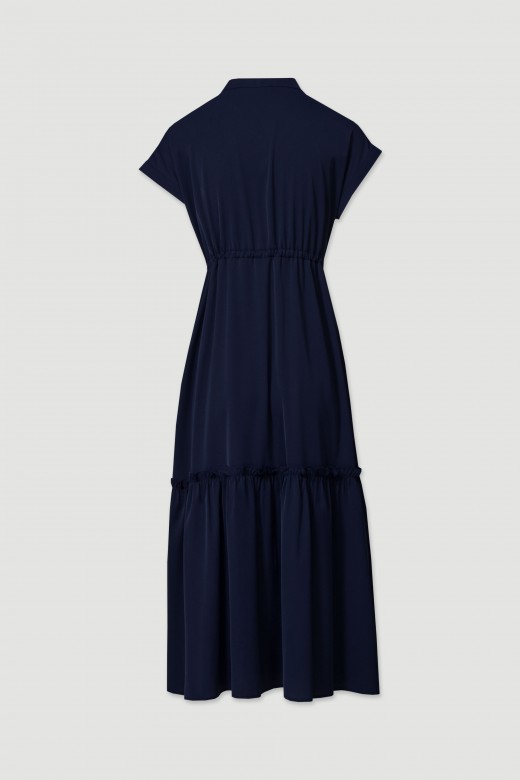 Midi dress with adjustable waist