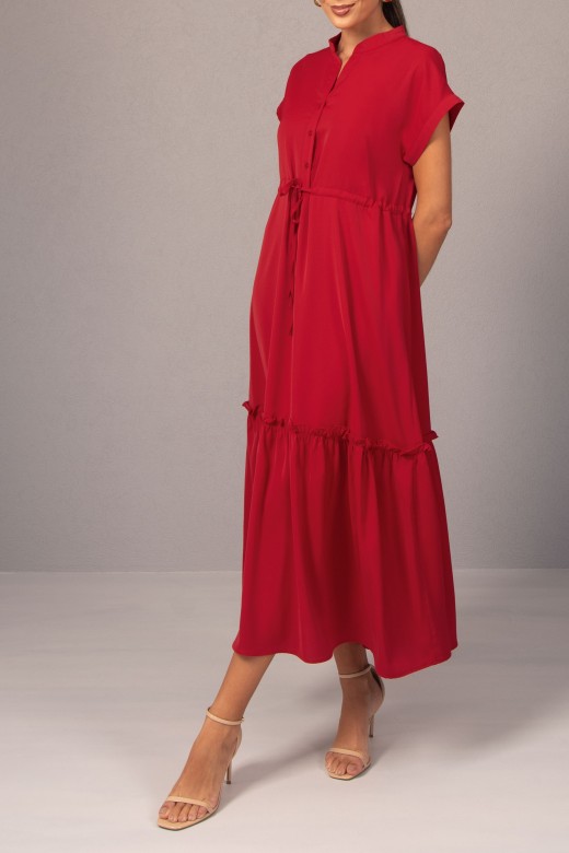 Midi dress with adjustable waist