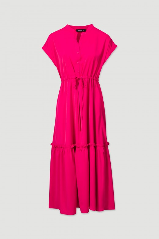 Midi dress with adjustable waist